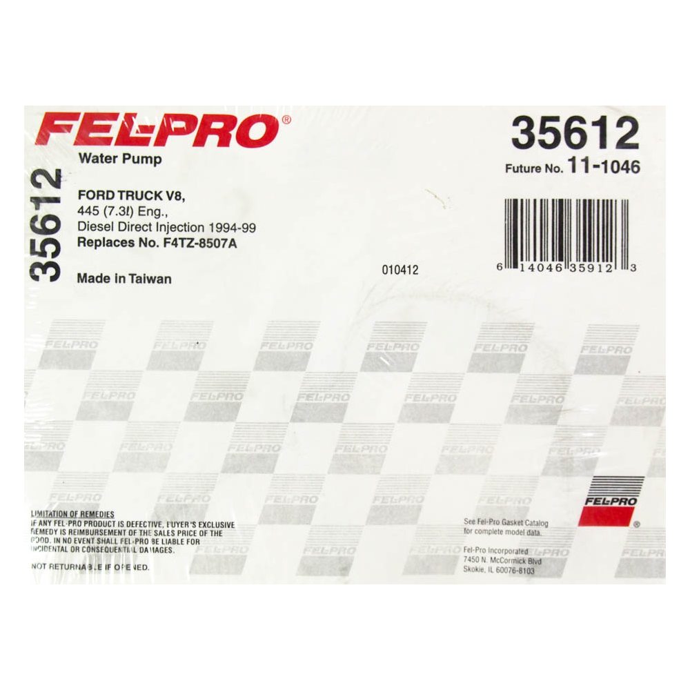 Fel-Pro 35612 Water Pump Mounting Gasket Fel-Pro 35612 Water Pump Mounting Gasket