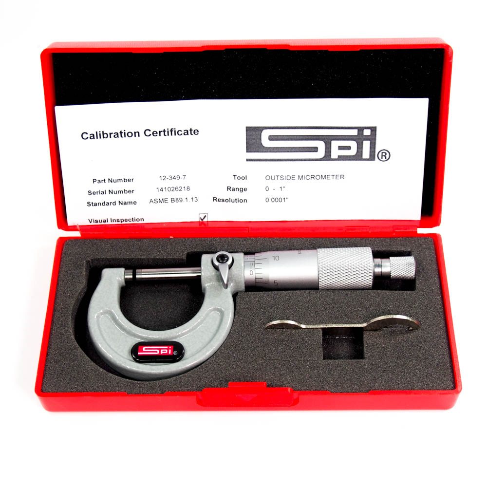 SPI Electronic Outside Micrometer 0-1” Range 0.00005” Resolution 12-047-7 