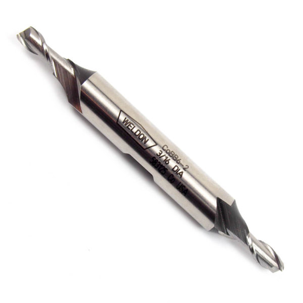 WELDON Cobalt Ball End Mill 3/16" 2FL 1/2" LOC x 2-3/8" OAL COR6-2 