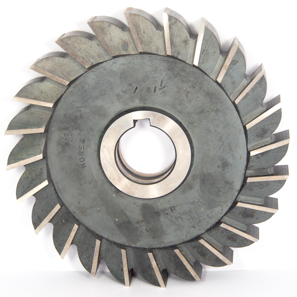 HSS 7 Cutting Diameter 24 Teeth 7/16 Width 1-1/4 Arbor Hole KEO Milling 02260 Staggered Tooth Milling Cutter,S Style Standard Cut Uncoated Coating
