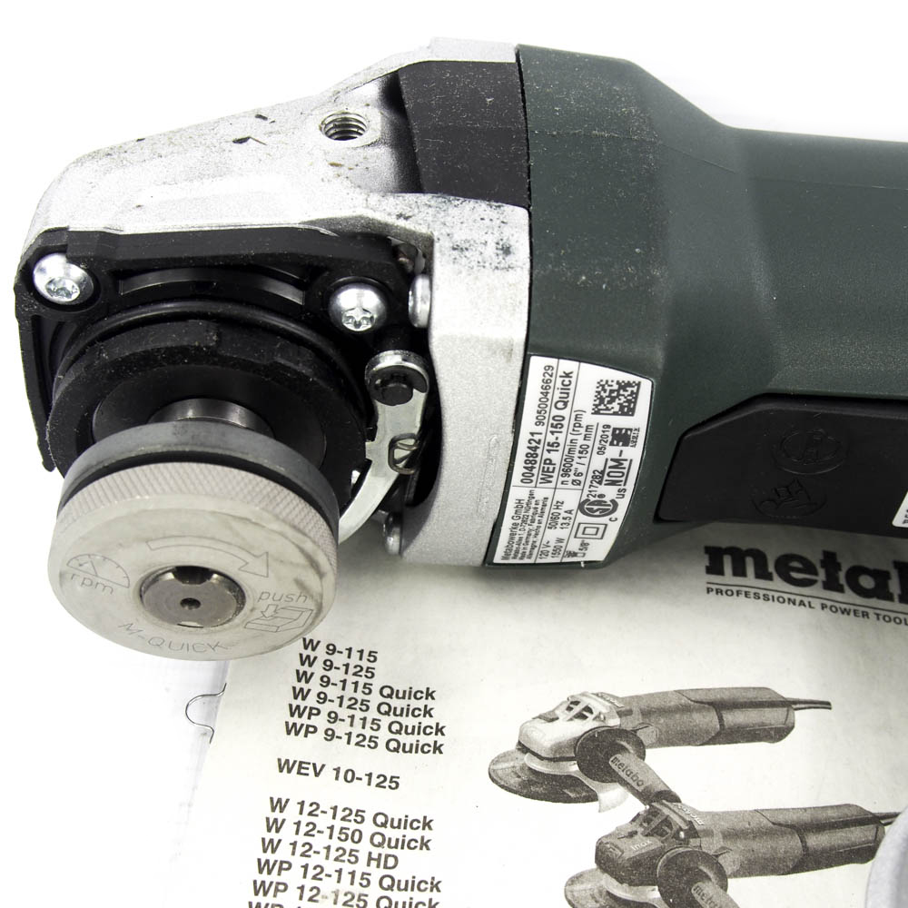 Metabo WEP 15150 QUICK 9,600 RPM 6" Barrel Grip Angle Grinder