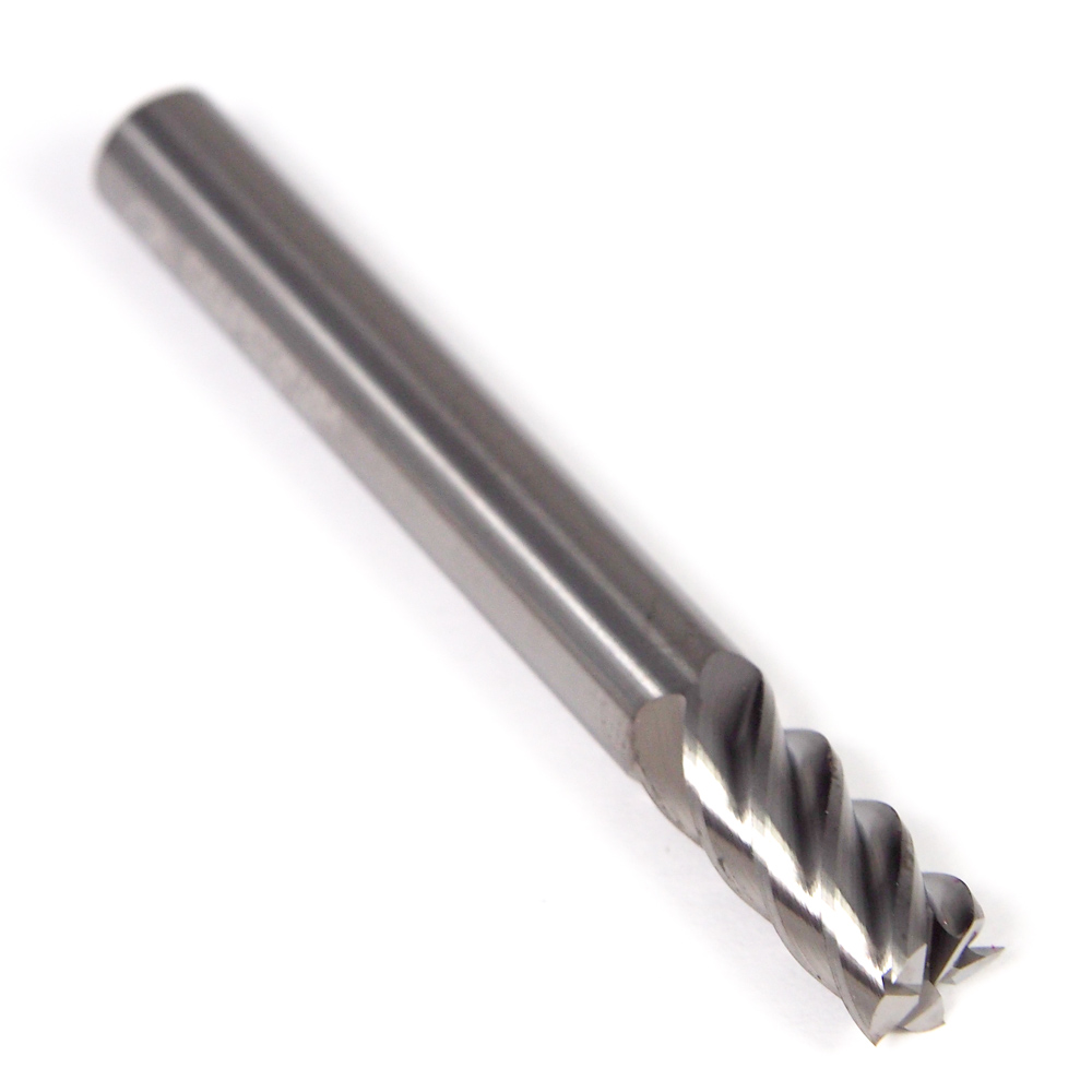 1/4 Diameter x 1/4 Shank x 1/2 LOC x 2 OAL 5 Flute Uncoated Solid Carbide Square End Mill Fullerton Tool 38057 