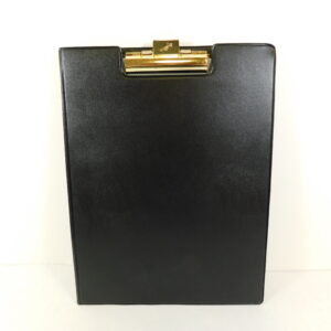 Cardinal 252-610 Pad Holder, Leather-Like Vinyl, Brass-Finish Clip, Expanding Pocket File, Black