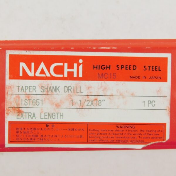 Nachi LIST651 Taper Shank Drill 1-1/2" x 18"