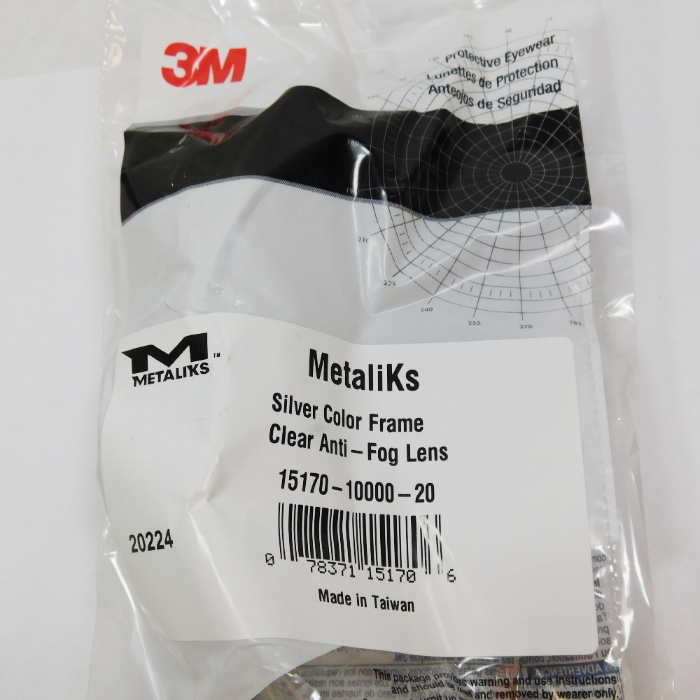3M 15170-10000-20 Metaliks™ Safety Glasses With Silver Frame And Clear Anti-Fog 