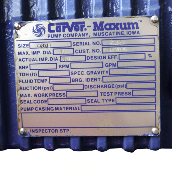 Carver Pump 4x3x13-MAXUM-CS
