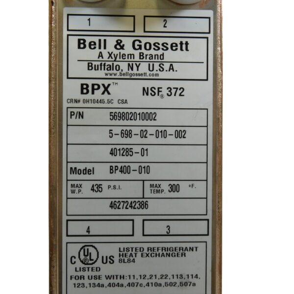 Bell&Gossett BP400-10 Exchanger