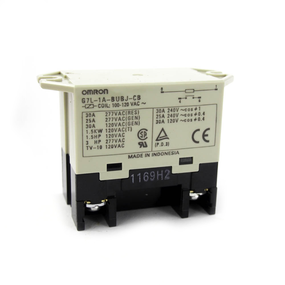 OMRON G7L-1A-BUBJ-CB-AC100/120 Enclosed Power Relay,4 Pn,120VAC,SPST-NO 