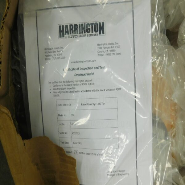 Harrington CF010-30 Hoist