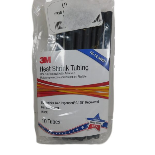 3M EPS200-1/4-6"-BLACK-10-10 PC PKS Shrink Tubes