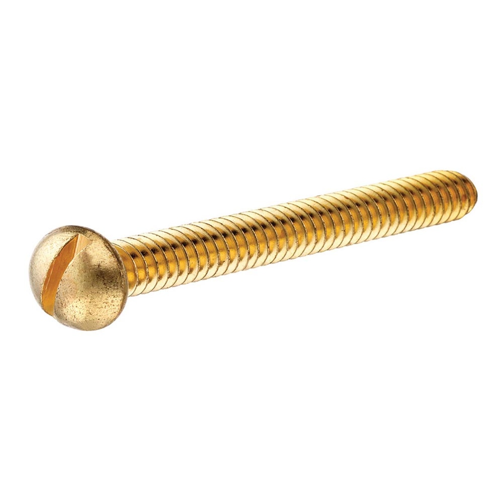 Qty 100 Brass Slotted Round Head Machine Screw #6-32 x 1/2" 