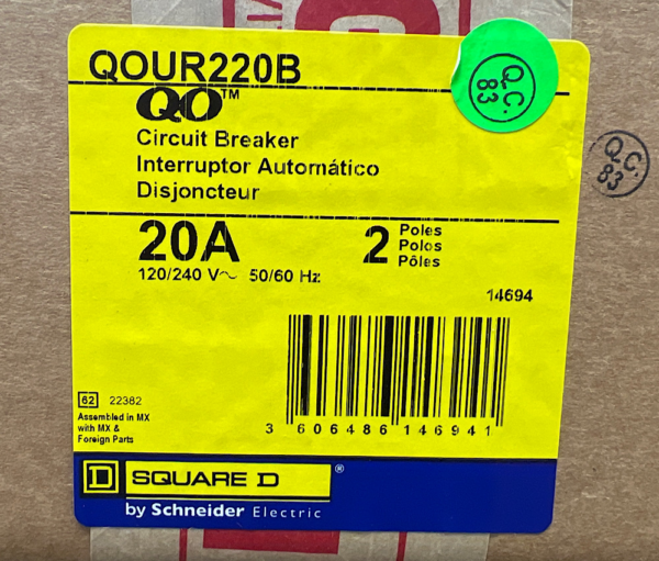Square D QOU220 Circuit Breaker