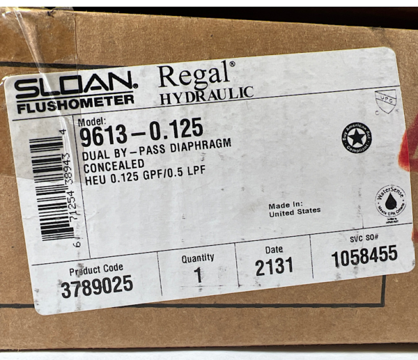 Sloan 9613-0.125 Concealed Diaphragm
