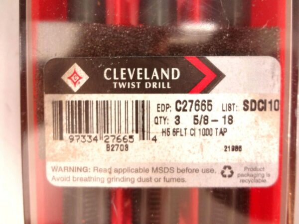 Cleveland C27666 3-13/16" Powdered Metal Hand Taps(Set of 3)