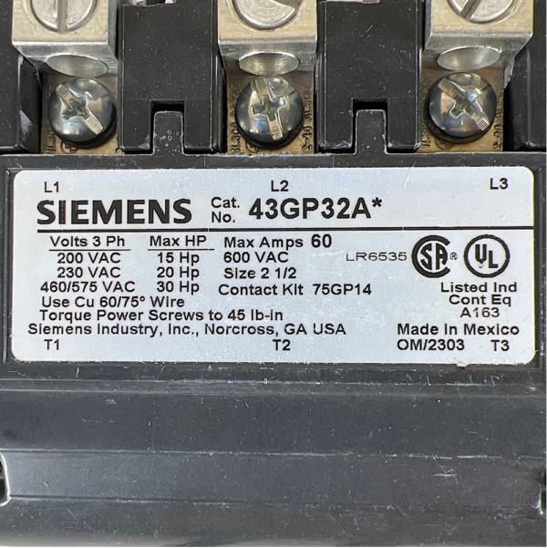 Siemens 43GP32AF Contactor