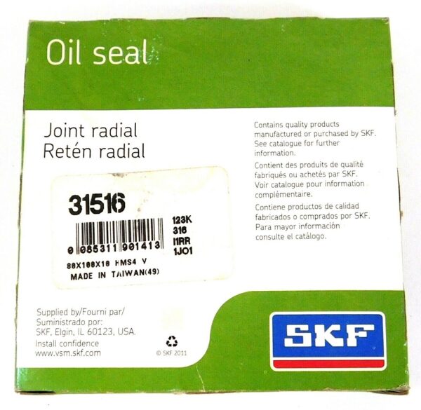 SKF 31516 100mm x 10mm Oil Seal