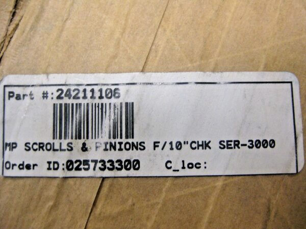 BTC 24211106 Scroll and Pinions for 10" Chuck
