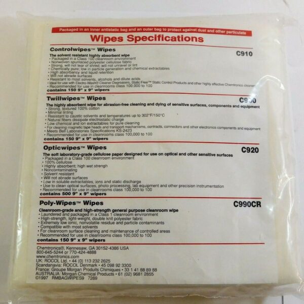 Chemtronics C900 Cotton Wipes