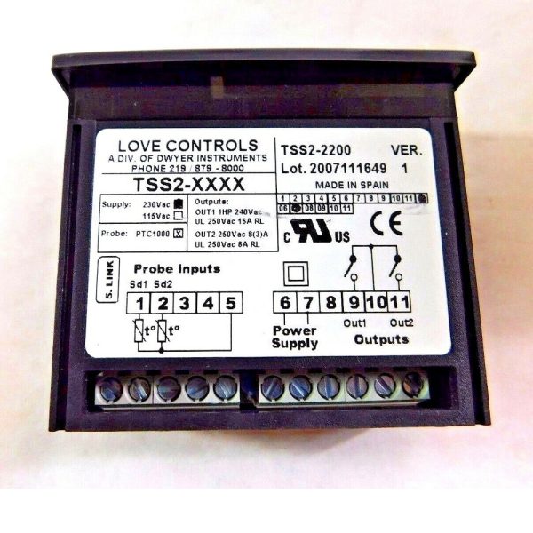Love Controls TSS2-2200 Temperature Switch