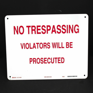 Brady 40797 No Trespassing Sign