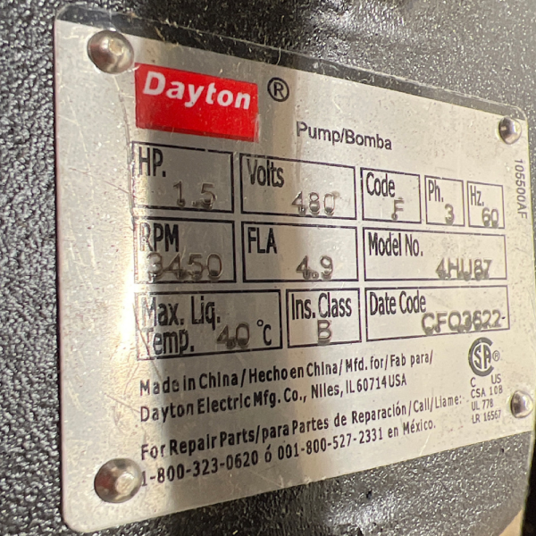 Dayton 4HU87 Pump