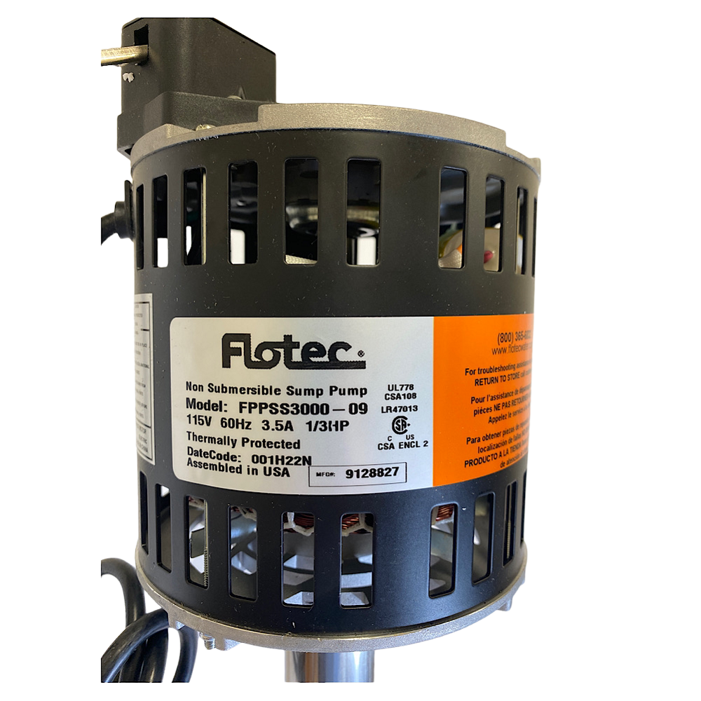 Flotec FPPSS3000 115V 1/3HP Cast Iron Pedestal Sump Pump Dan