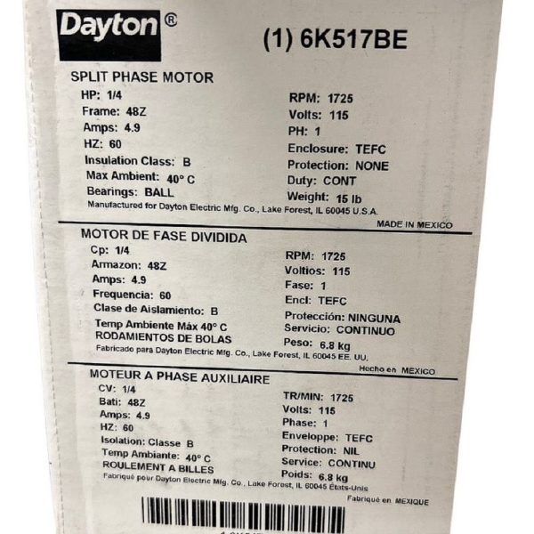 Dayton 6K517 Motor