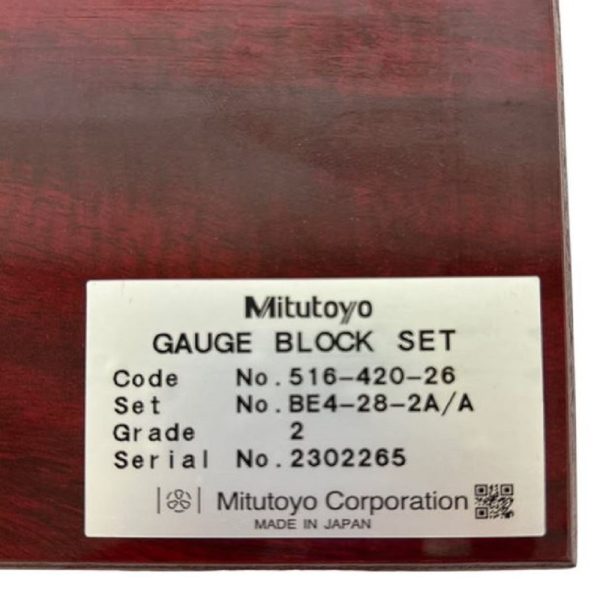 Mitutoyo 516-420-26 Gage Block Set