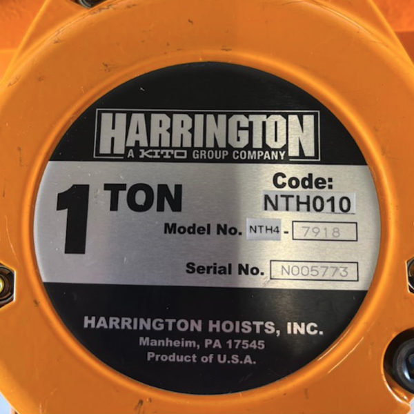 Harrington NTH010-10 Chain Hoist