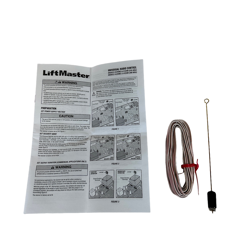 Liftmaster 312HM 4″ x 200′ 315 MHz Universal Coaxial Receiver Dan