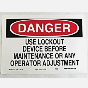 Brady 83778 Lockout Safety Sign